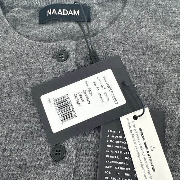Naadam Women's Granite Fancy Cashmere Classic Cardigan Size M - Picture 7 of 13